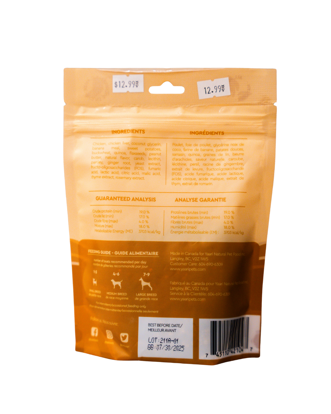 Chicken, Banana And Peanut Butter - Air Dried Dog Treats