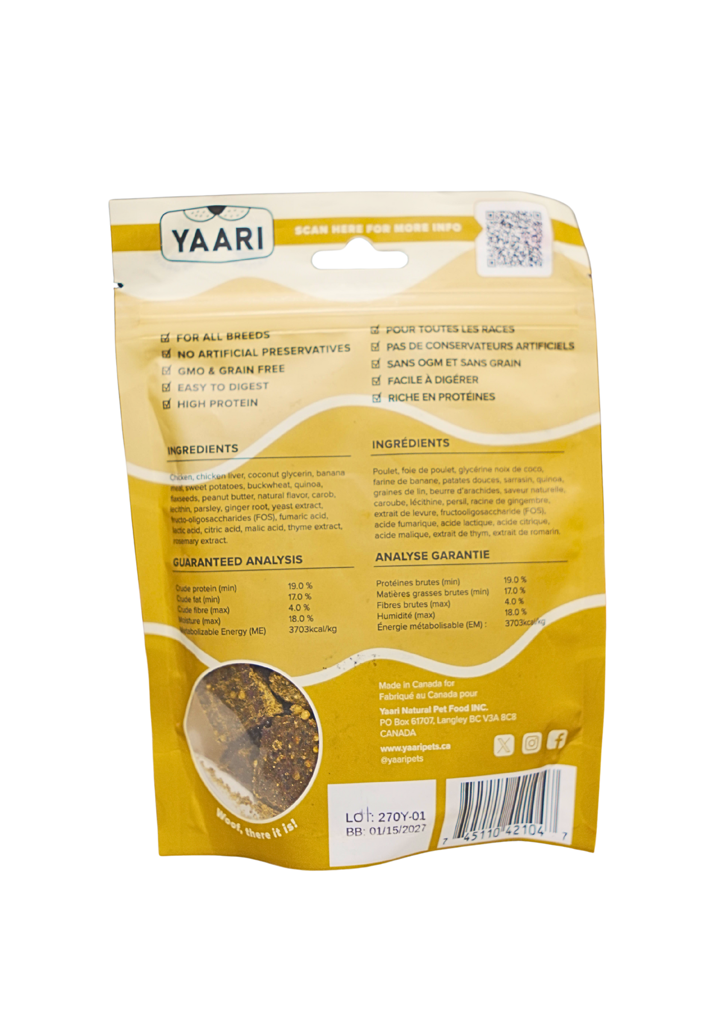 Chicken, Banana And Peanut Butter - Air Dried Dog Treats